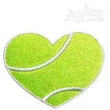 Tennis Heart Love Embroidery Designs