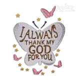 Thank My God For You Machine Embroidery Design by Apex