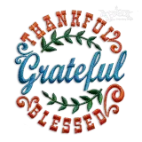 Thankful Grateful Blessed Machine Embroidery Designs Apex