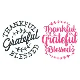 Thankful Grateful Blessed SVG Cuttable Design