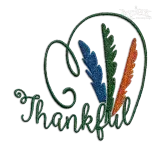 Thanksgiving Thankful Turkey Feather Machine Embroidery Design