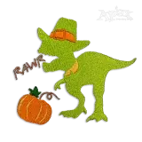 Rawr! Dinosaur Thanksgiving Machine Embroidery Design By Apex