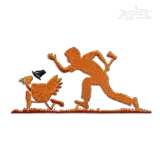 Thanksgiving Turkey Chasing Machine Embroidery Design by Apex