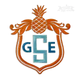 Tropical Pineapple Machine Embroidery Banner Crest Frame Designs By Apex