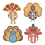 Turkey Monogram Frame Applique Embroidery Designs by Apex All
