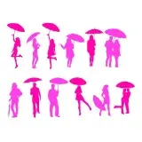 Umbrella Girl Silhouette Pack SVG Cuttable Design