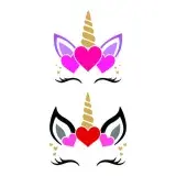 Valentine Hearts Unicorn SVG Cuttable Design