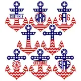 United States Flag Anchor SVG Cuttable Designs