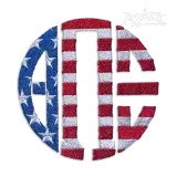 United States Flag Greek Machine Embroidery Font by Apex Designs