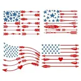 USA America Flag Arrow SVG Cuttable Designs