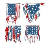 USA American Feather Flag SVG Cuttable Designs