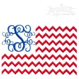 USA Flag Chevron Monogram Frame