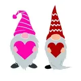 Valentine Gnome With Heart Cuttable Design