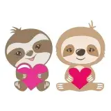 Valentine Sloth SVG Cuttable Design