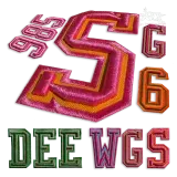 Varsity 3D Fill and Applique Embroidery Font Pack by Apex All