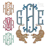 Vienna Machine Monogram Embroidery Font All Applique