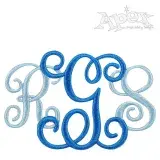 Vine Alternative Interlocking Monogram Embroidery Font