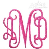 Vine Interlocking Monogram Embroidery Font