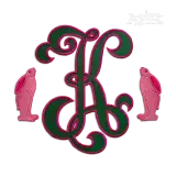 Vinoy Applique Monogram Embroidery Font by Apex rabbit