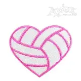 Volleyball Heart Embroidery Design