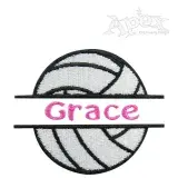 Volleyball Split Frame Embroidery Design