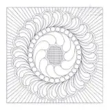 Wavy Floral Wreath Quilt Block Embroidery Design