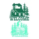 Welcome Log Cabin SVG Cuttable Design