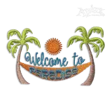 Welcome to Paradise Palm Beach Hammock Embroidery Designs