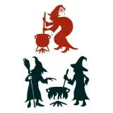 Witch Silhouette Pack SVG Cuttable Design