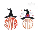 Witches Hat Monogram Design Frames Digitized