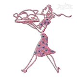 Thanksgiving Woman Holding Turkey Machine Embroidery Design Digitizing