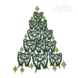 Yorkie Dog Christmas Tree Machine Embroidery Designs