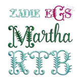 Zadie Machine Embroidery Font by Apex All