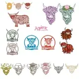 Highland Cow SVG PNG Bundle SVG PNG cut file