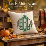 Leafy Monogram Embroidery Font Monogram