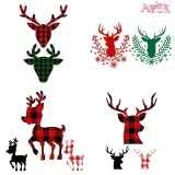 Plaid Reindeer Deer SVG PNG Bundle SVG PNG cut file
