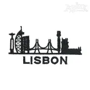 Lisbon Portugal Skyline Embroidery Design