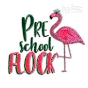 Preschool Flock Flamingo Machine Embroidery Design - Apex