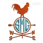 Wind Weather Vane Weathercock Farm Rooster Embroidery Design