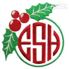 Wreath Holly Christmas Embroidery Frames