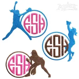 Softball Monogram Embroidery Frames