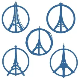 Eiffel Tower Peace Sign Cuttable Designs