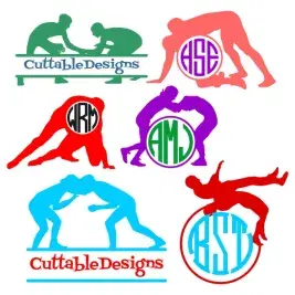Wrestler wrestling Cuttable Frames