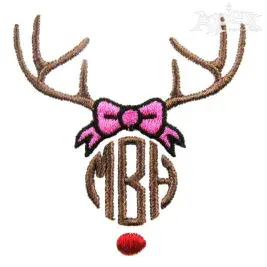 Christmas Rudolf Reindeer Monogram Frame