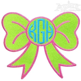 Bow Applique Mononogram Embroidery Design