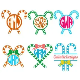 Candy Cane Christmas Svg Cuttable Designs