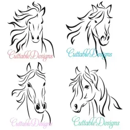 Horse Lined Art Svg Cuttable Designs