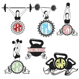 Women Weights Kettlebell Workout Fitness Cuttable Designs