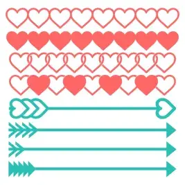 Heart Arrows Borders Svg Cuttable Designs
