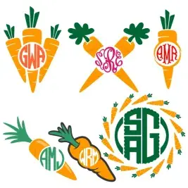 Carrot Easter Cuttable Designs Frame
